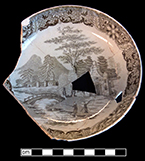 Pearlware printed underglaze in brown. Rim diameter: 5.50”; Base diameter: 3.50”; Lots: 1G1.852, 1.797.21. 18BC38